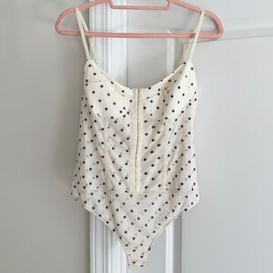 Free People Night Rhythm Polka Dot Bodysuit